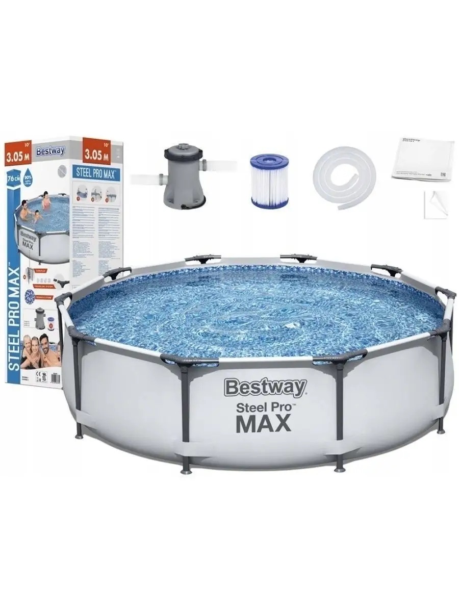 Бассейн каркасный Bestway Steel Pro MAX 305х76 см 4678 л с фильтр-насосом - фото 7