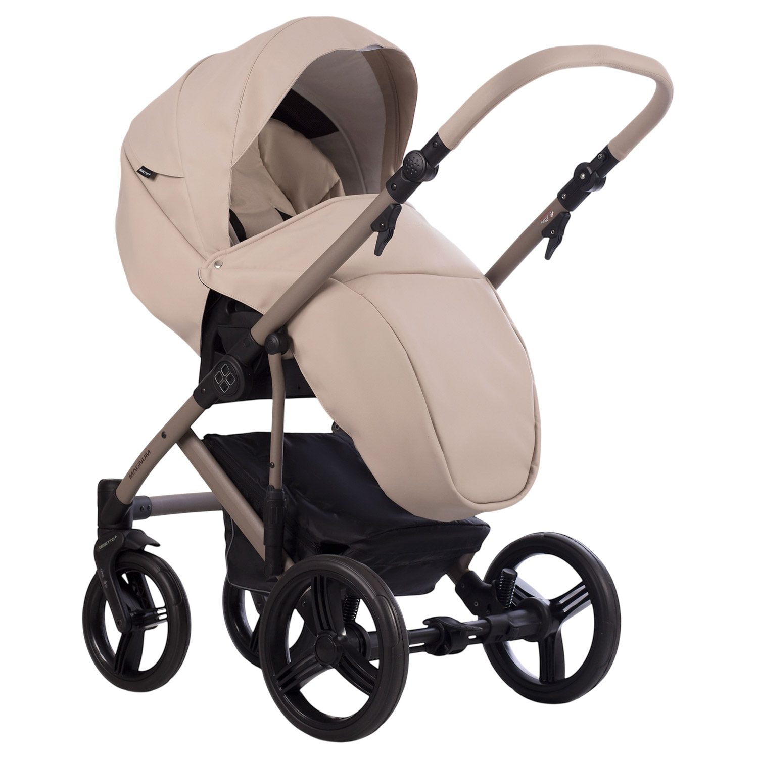 Коляска 2в1 Bebetto Magnum Light Pro 01 бежевый - фото 5