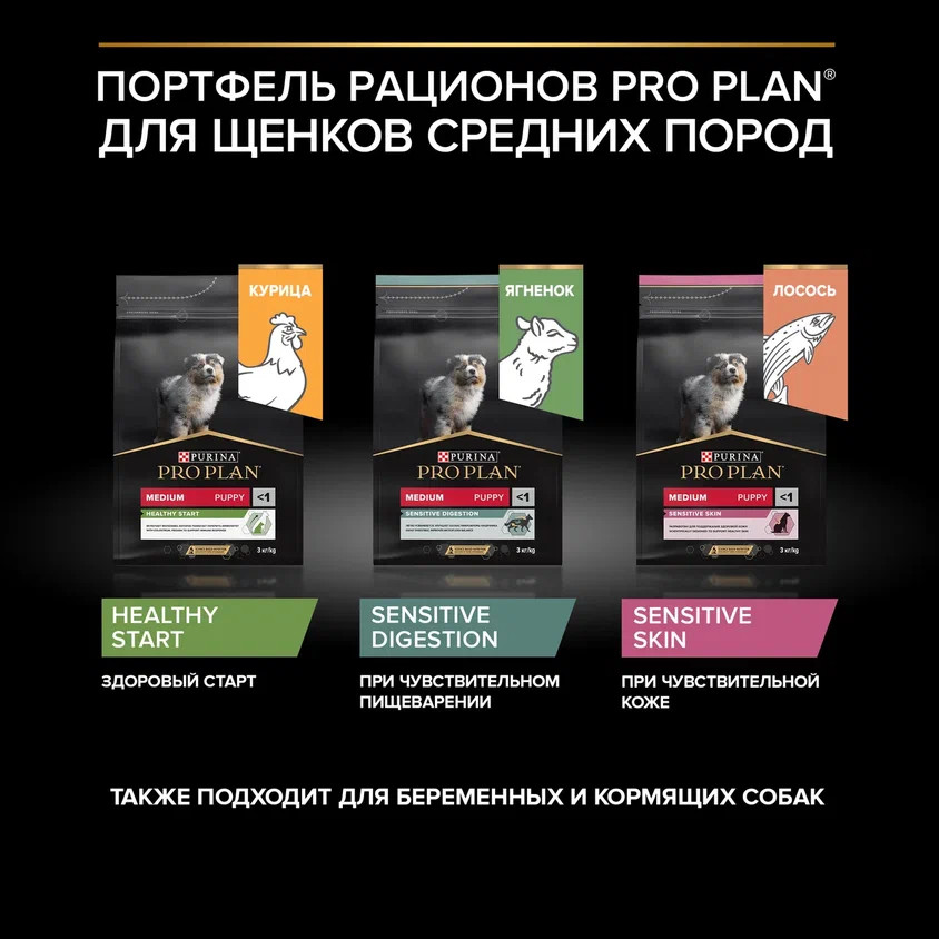 Корм для щенков PRO PLAN средних пород с чувствительным пищеварением с комплексом Optidigest ягненок с рисом 3кг - фото 10