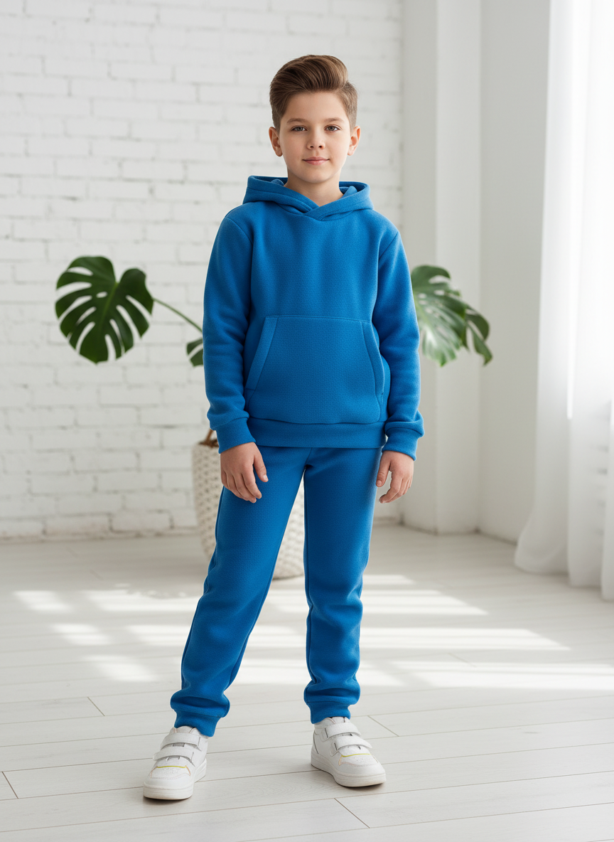 Худи и брюки Утенок 7043г(ш) синий - фото 1
