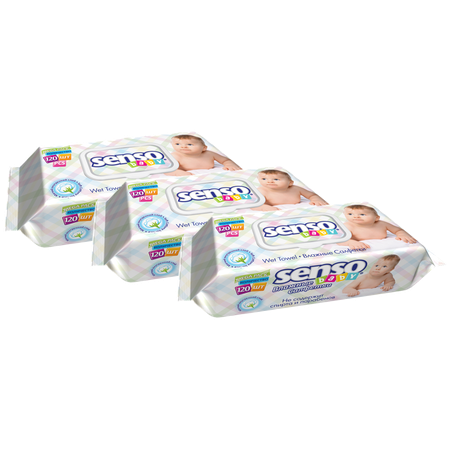 Влажные салфетки SENSO BABY 3 упак. 120 шт.