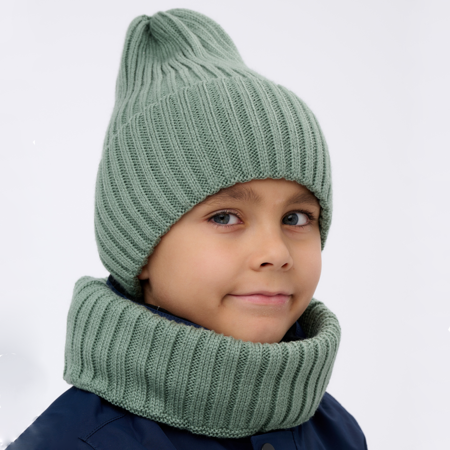 Шапка и снуд KUBRIO KU-H-45-pumpW-oliveB - фото 5