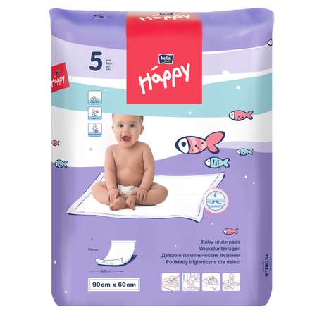 Пелёнки одноразовые Bella baby Happy 60х90 см 5 шт.
