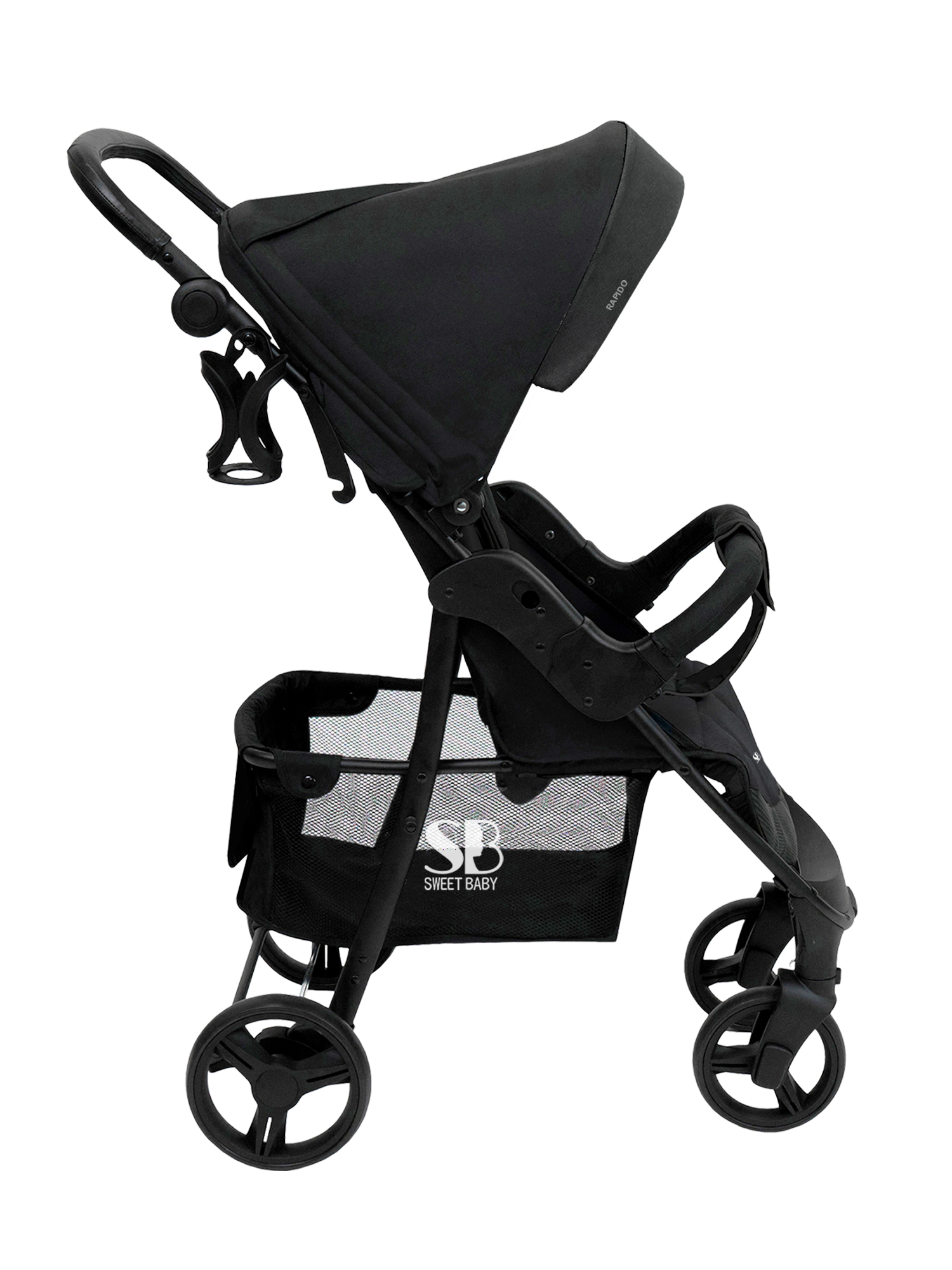 Коляска прогулочная Sweet Baby Rapido Black черный - фото 14