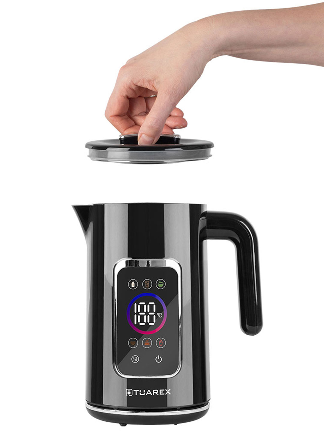 Чайник электрический TUAREX TUAREX TK-8011 2200 Вт 1.7 л сенсорный 6 температур LED черный - фото 9
