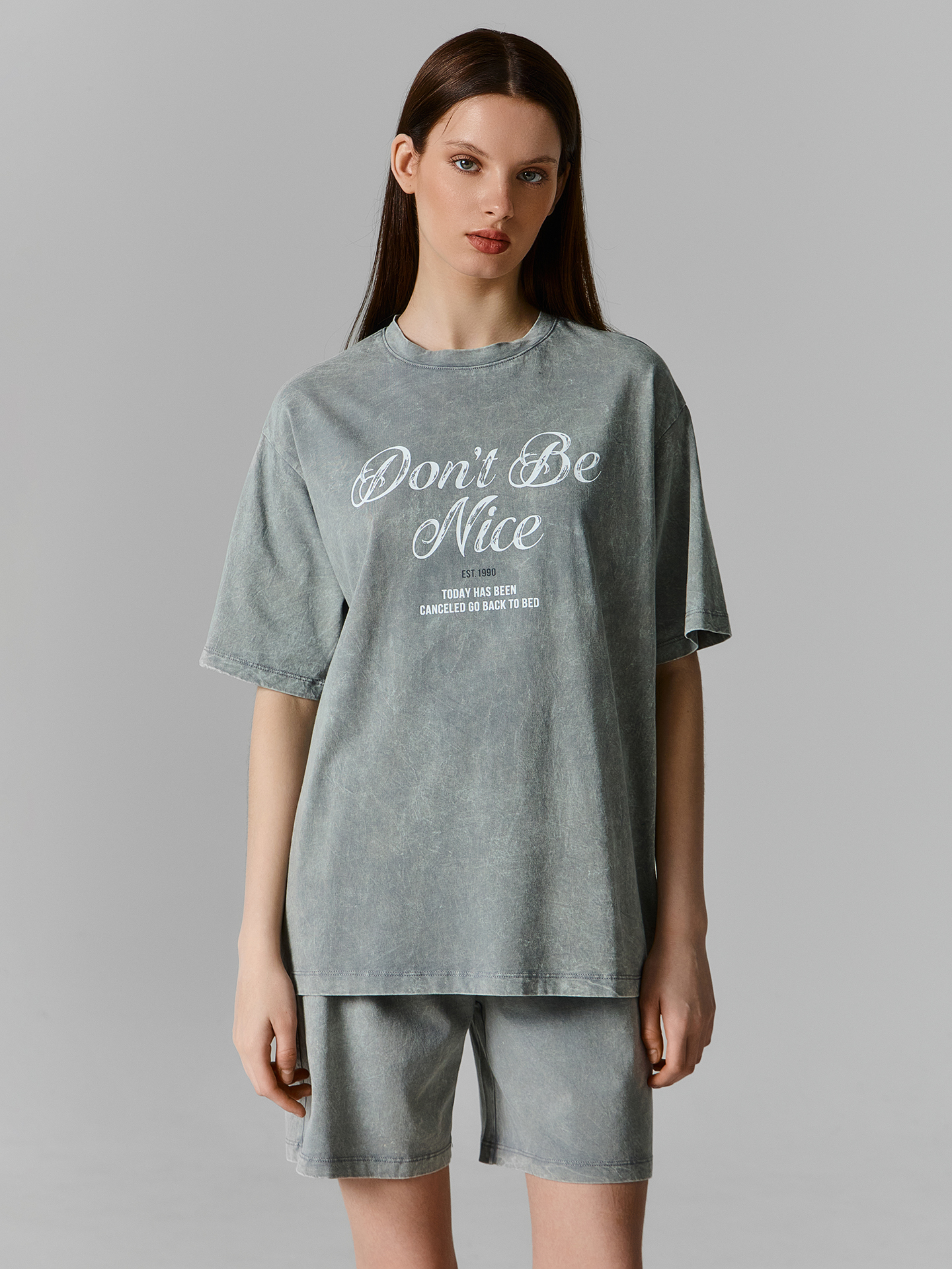 Пижама Mark Formelle (Марк Формэль) 592596-1/ACID WASH серый +печать1 - фото 1