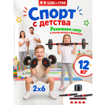 Набор блинов с грифом БлинДаГриф Гантель 6кг 2шт