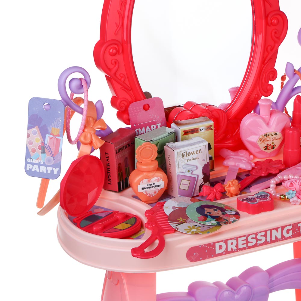 Игрушка Игроленд бижутерия, фен, косметика, маникюрный набор, инструменты, туалетный столик - фото 2