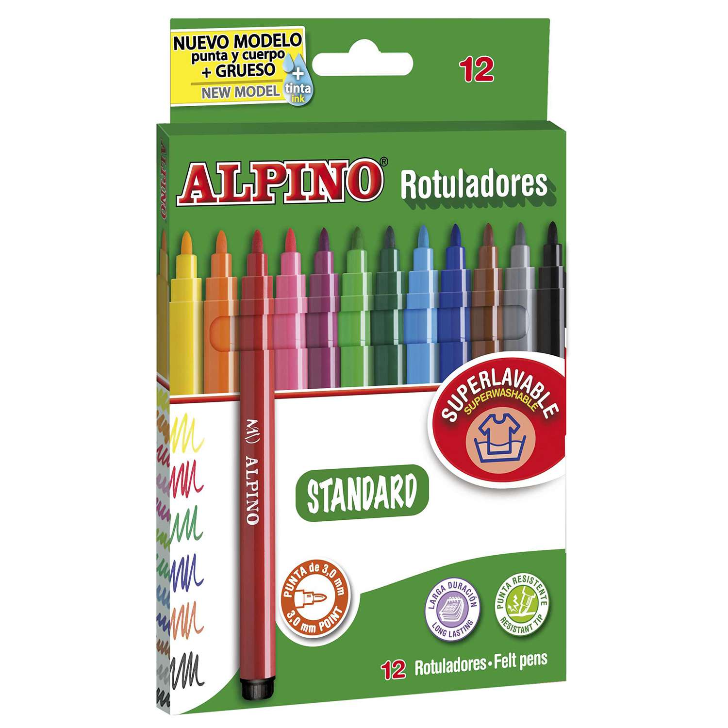 Фломастеры ALPINO 12 цв. - фото 1