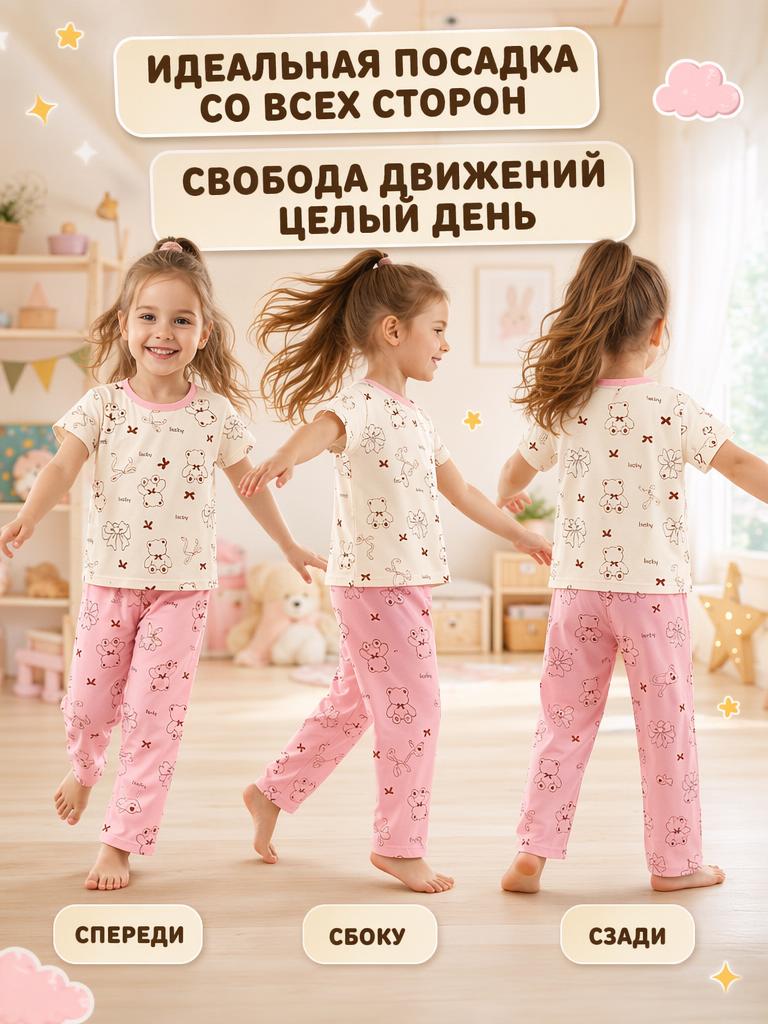 Пижама Bambooland summerlongpants_pinkbear - фото 10