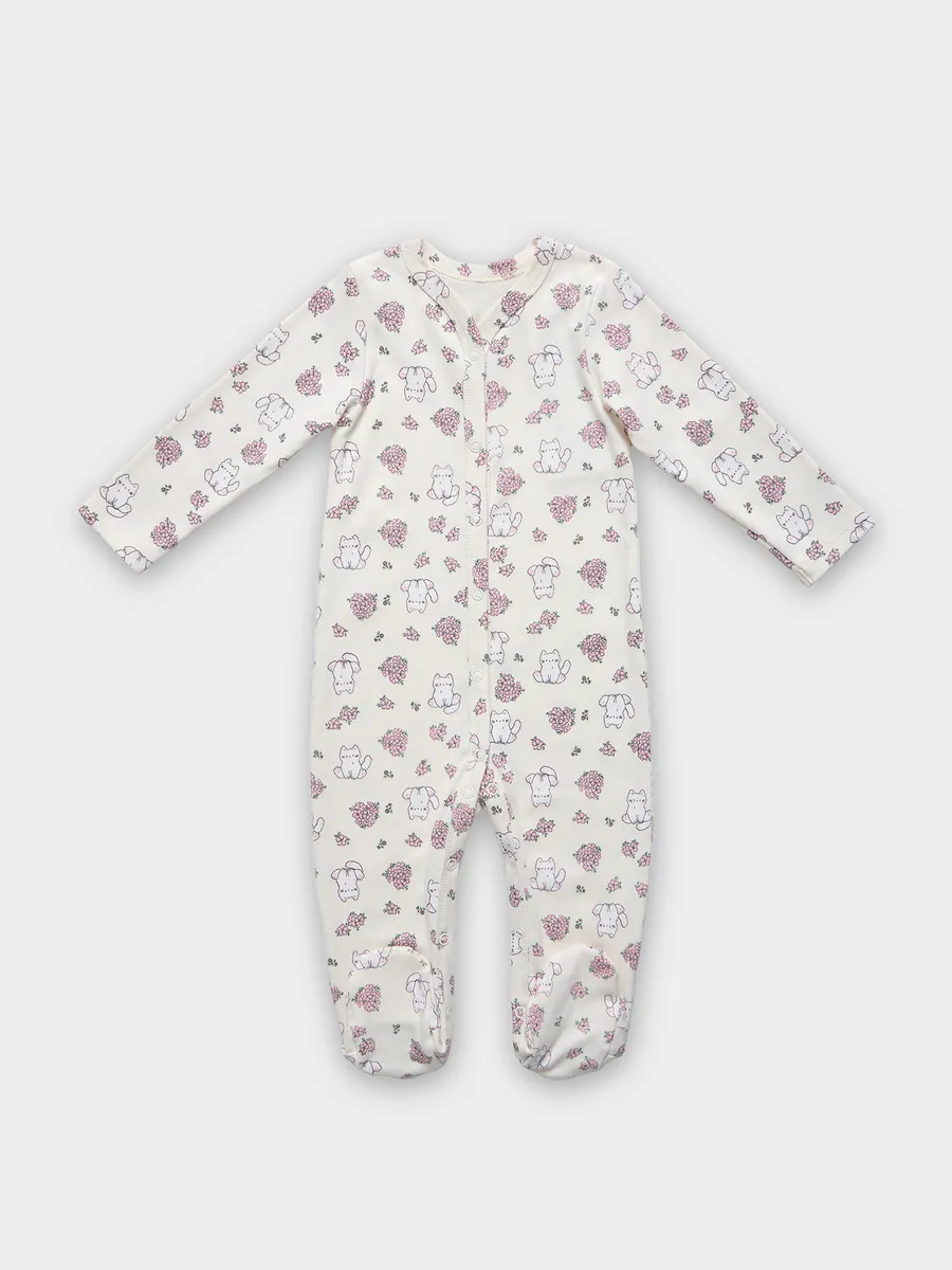 Комбинезон 2 шт Mark Formelle (Марк Формэль) 14005-2/котики с цветами на молочном +розовый - фото 13