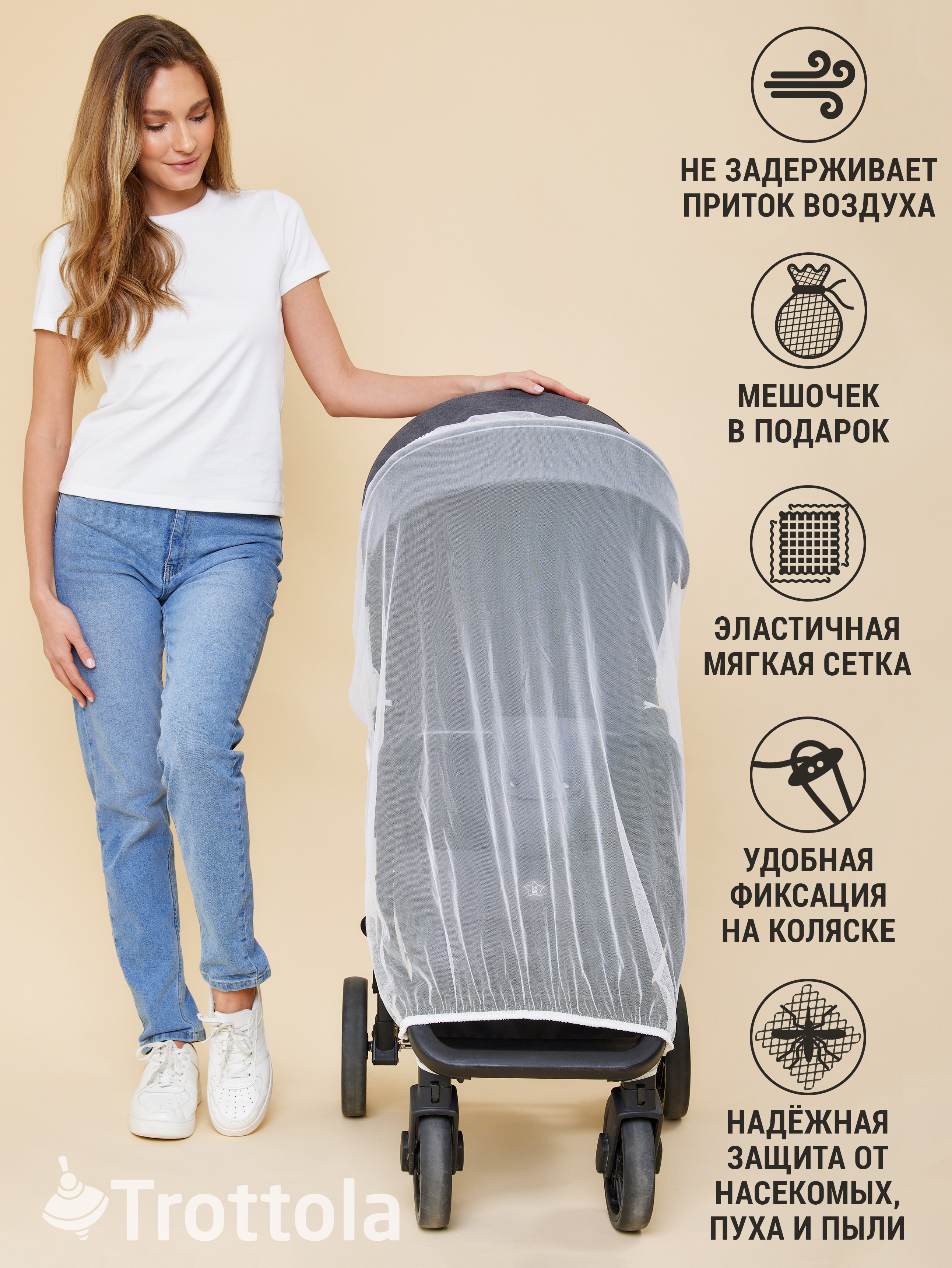 Сетка от насекомых Trottola Т040/белая - фото 2