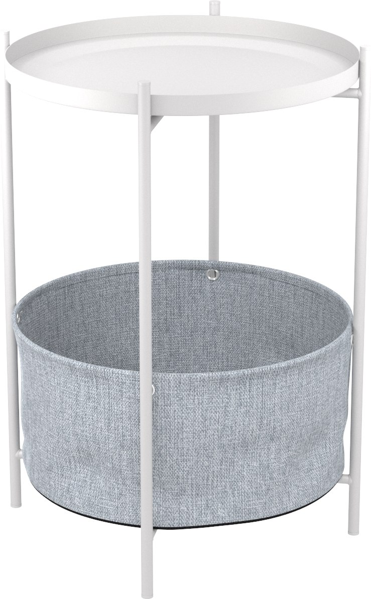 Стол журнальный LAVARIS Берген рогожка 82/82/ белый муар - фото 2