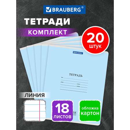Общая тетрадь Brauberg линейка 18 лист. 20 шт.