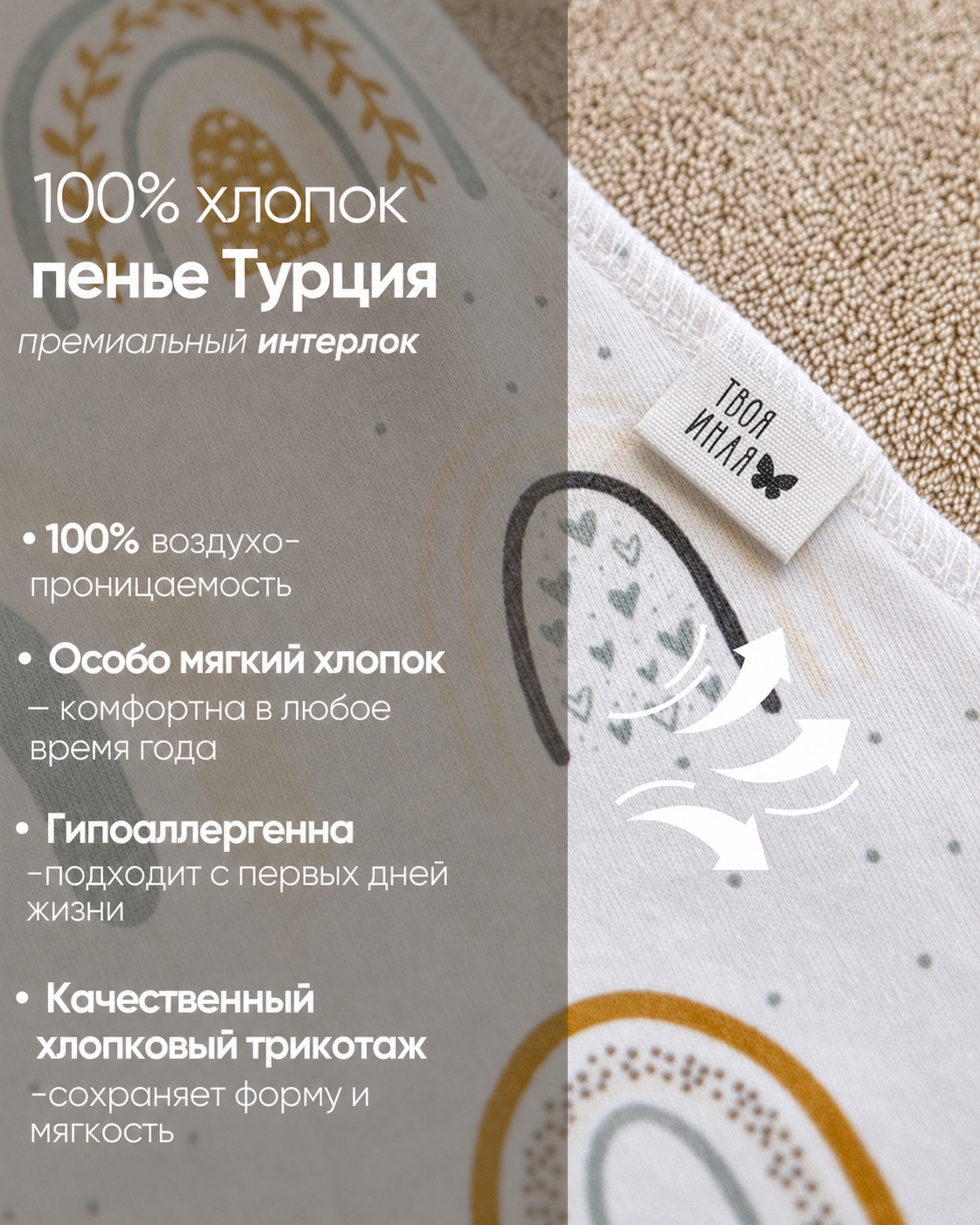 Конверт пеленальный (кокон) Твоя ИНАЯ Бохо белый - фото 9