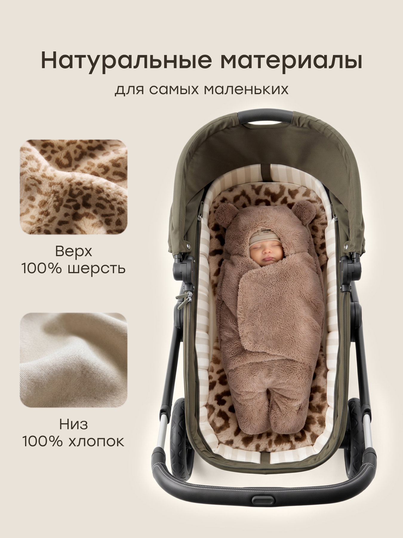 Вкладыш Happy Baby матрас в коляску прогулочную 40118_leopard - фото 2
