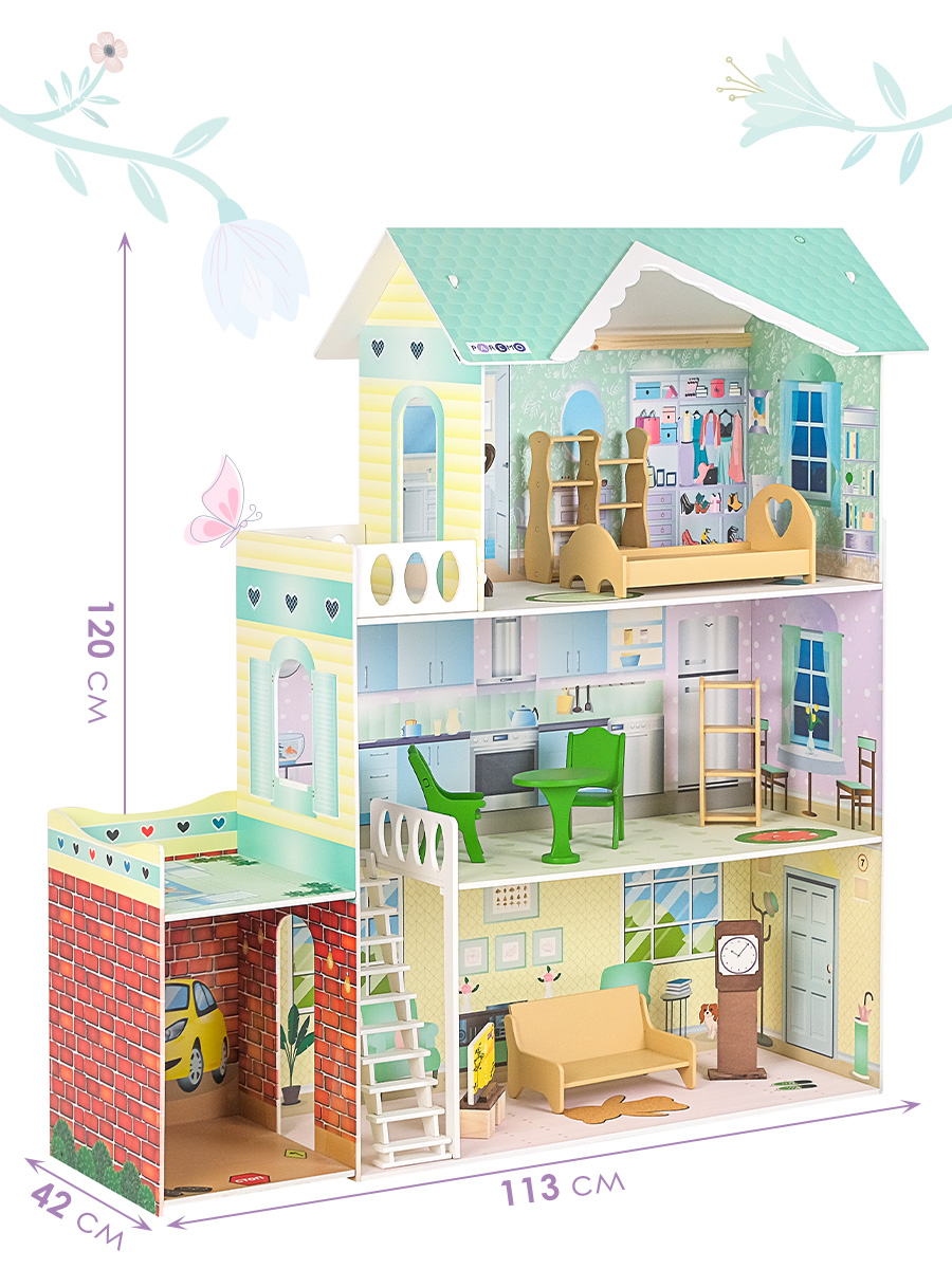 Домик для кукол PAREMO 118 см с мебелью PD318-13 - фото 12