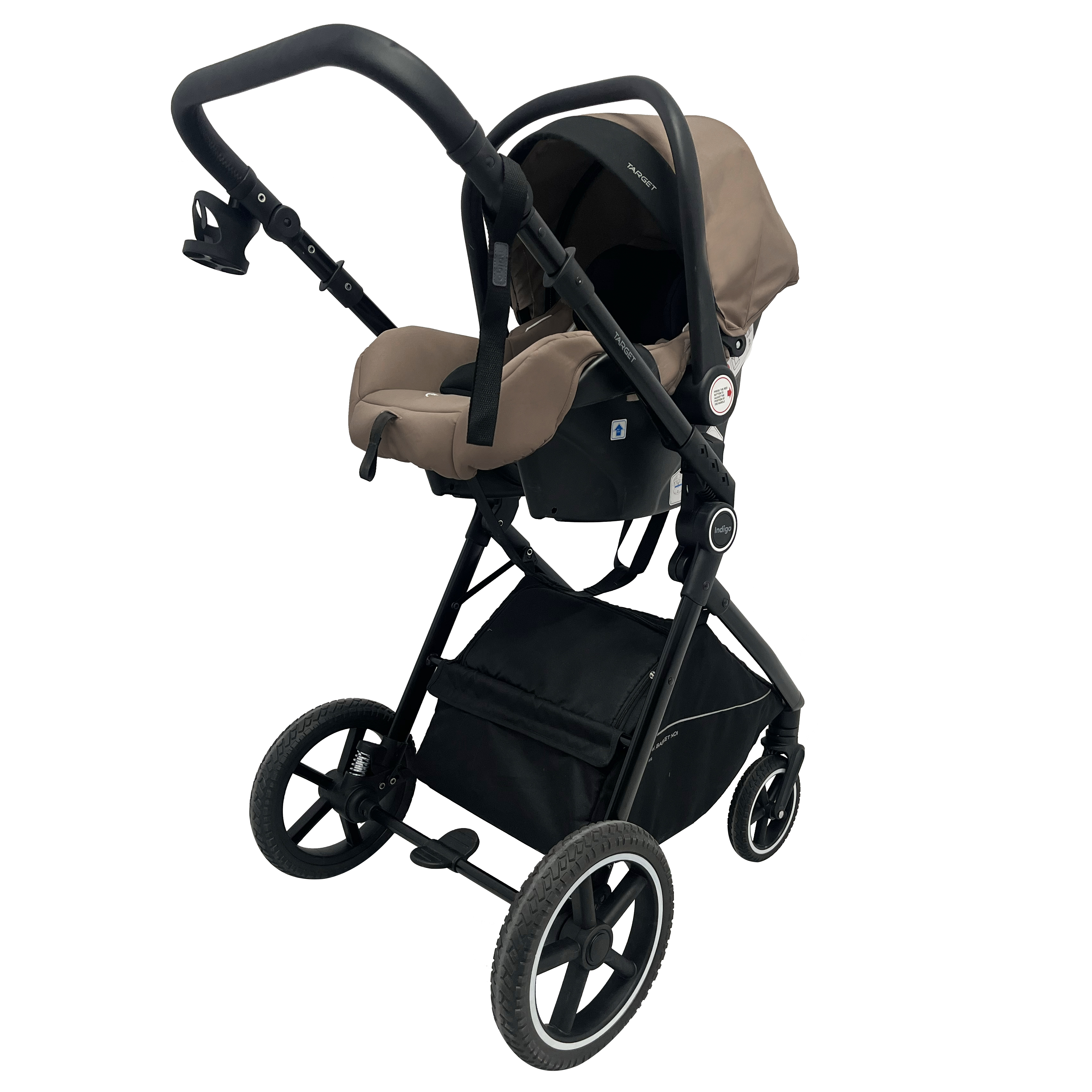 Коляска трансформер Indigo TARGET 3в1 темно-бежевый - фото 10