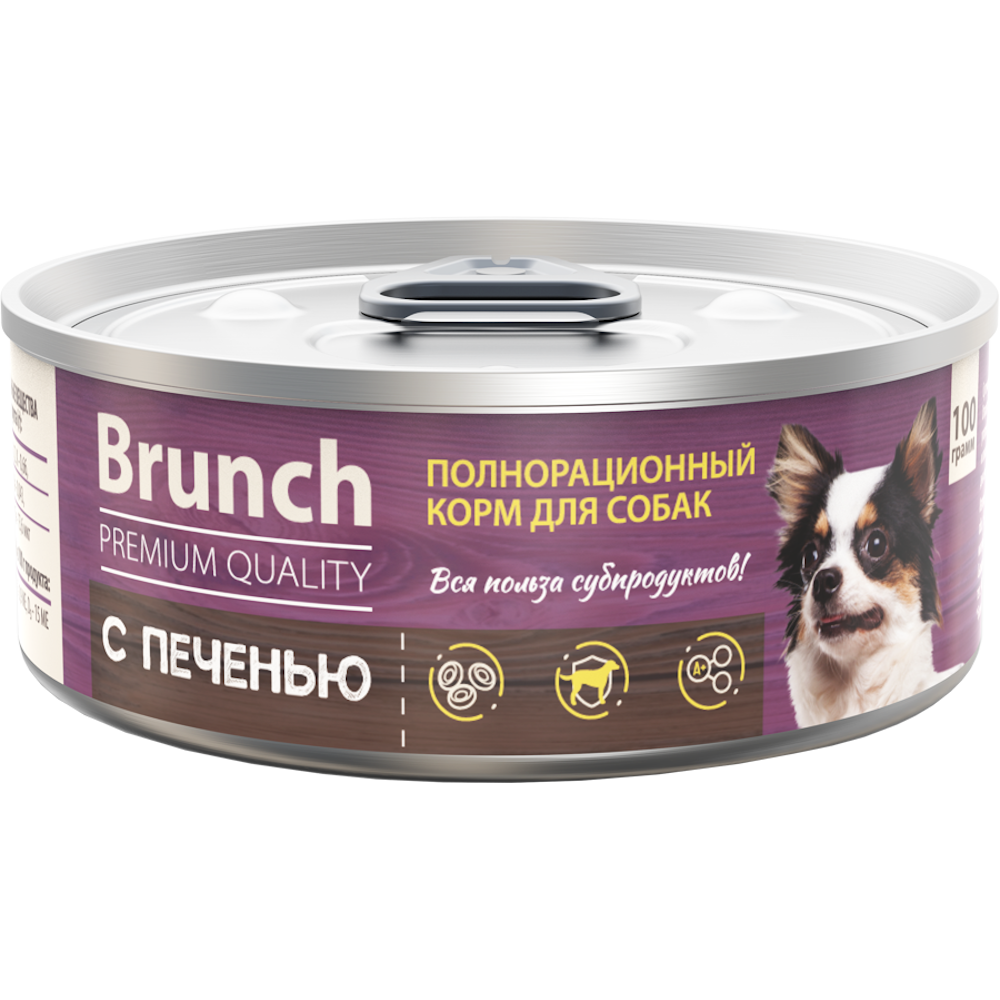 Корм для собак влажный полнорационный Brunch с печенью 100г - фото 1