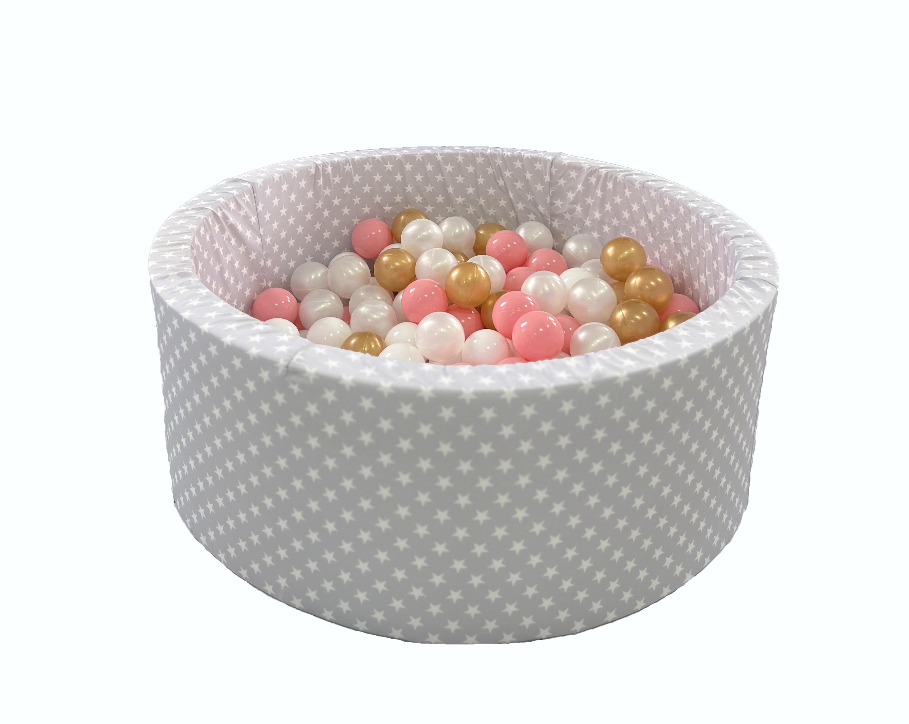 Сухой бассейн Boobo.kids 85х30 см 150 шаров серый+розовый - фото 2