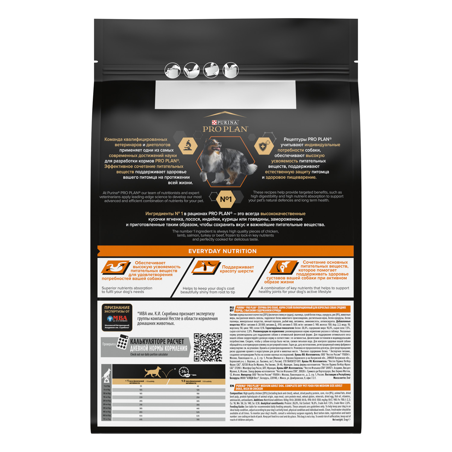 Корм сухой для собак PRO PLAN EVERYDAY NUTRITION 3 кг с курицей для средних пород - фото 11