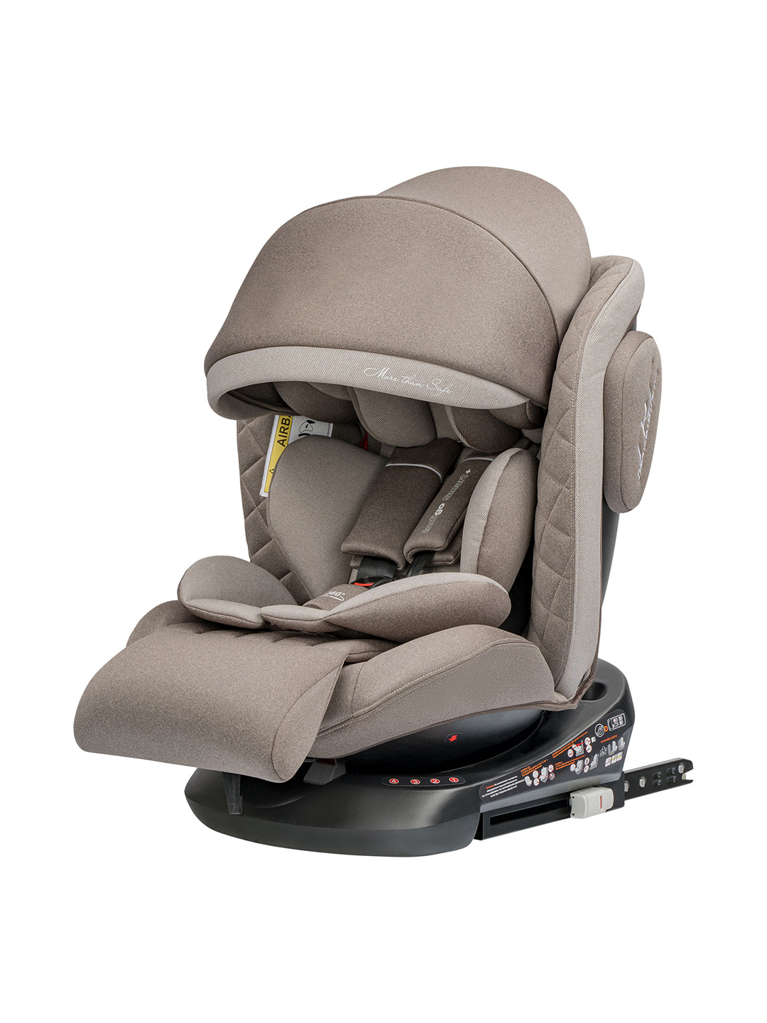 Автокресло Indigo SMART+ бежевый-коричневый Isofix 0+/1/2/3 (0-36 кг) - фото 3