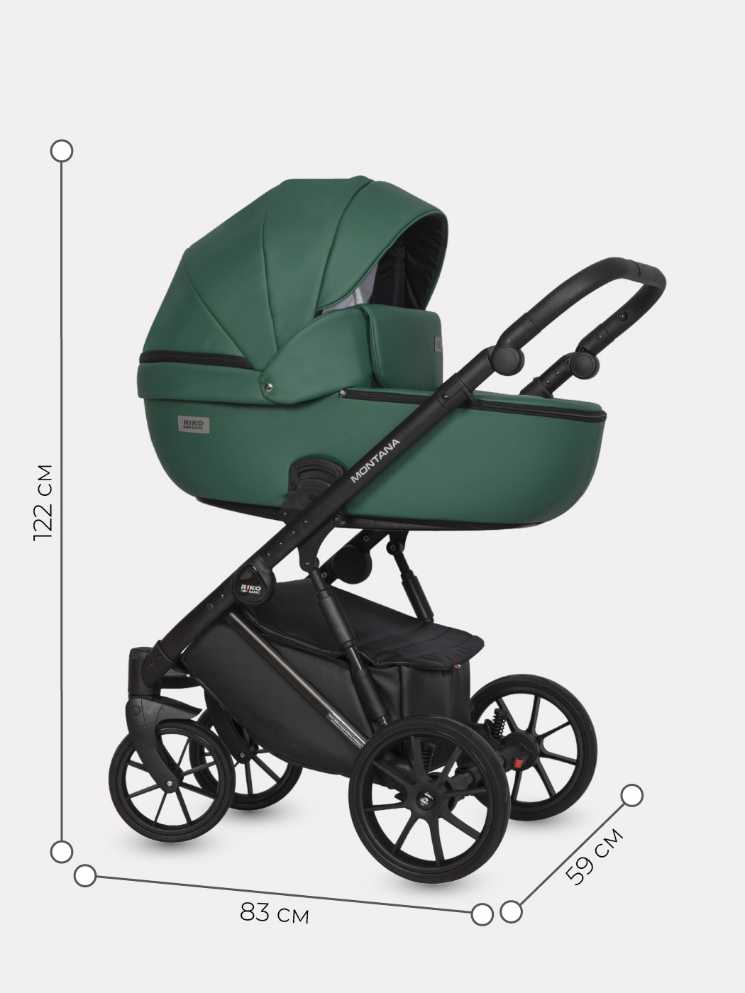 Коляска 3в1 Riko Basic Montana Ecco зеленый - фото 2