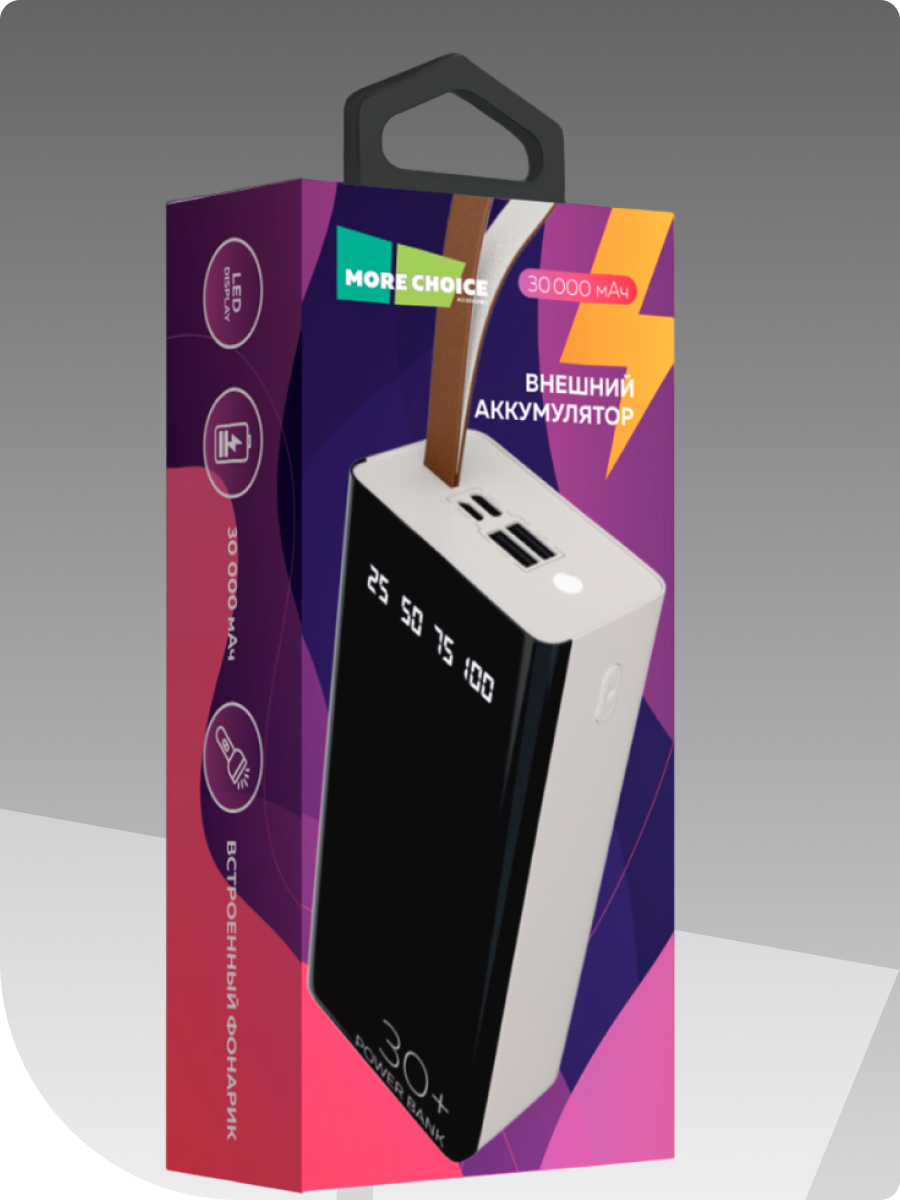 Внешний аккумулятор More Choice PB60-30 White - фото 4