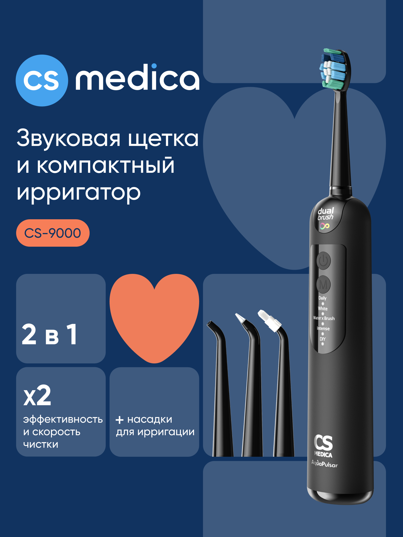 Ирригатор CS MEDICA импульсный, микропузырьковый 5 реж. - фото 1