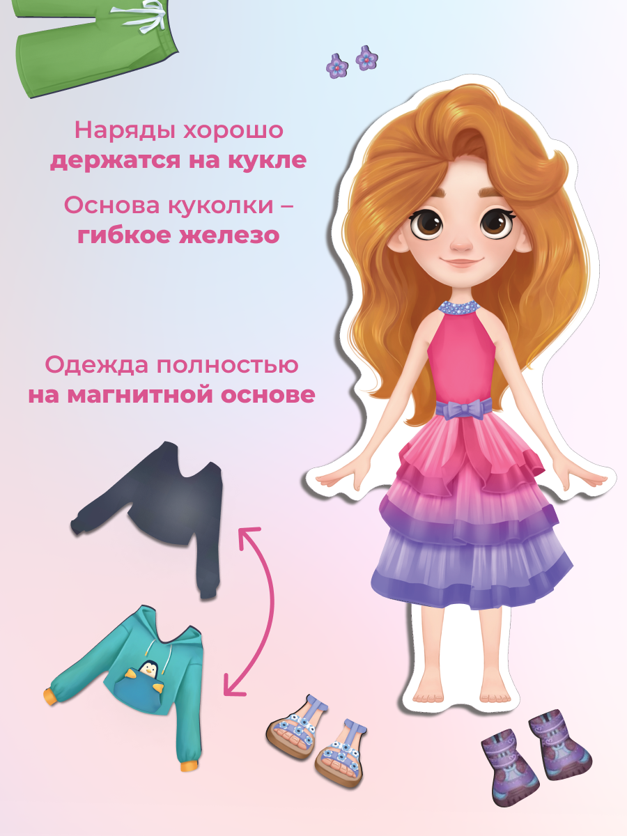 Настольная игра Дрофа-Медиа Игры на магнитах Одень куколку - фото 3