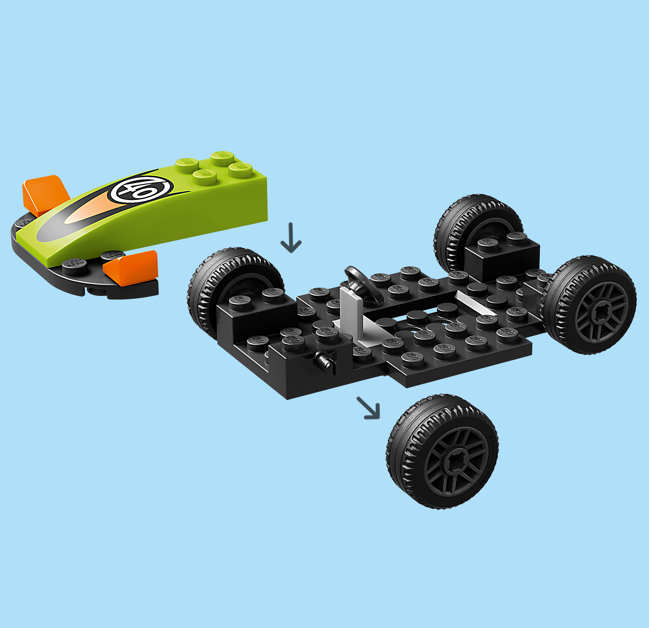Конструктор LEGO City Зеленый Гоночный автомобиль 56 дет. - фото 9