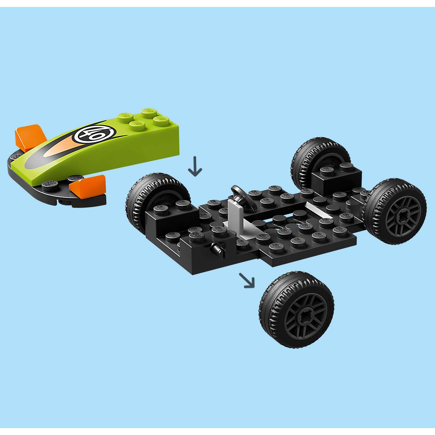 Конструктор LEGO City Зеленый Гоночный автомобиль 56 дет. - фото 9