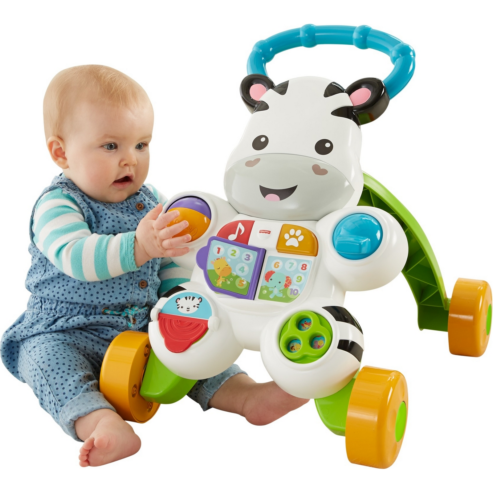 Ходунки Fisher Price Зебра с ручкой - фото 10