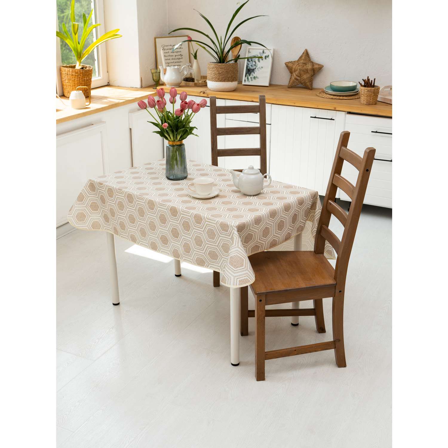 Скатерть Перспектива Лён с бейкой 130*110см (+/-6см) - фото 7