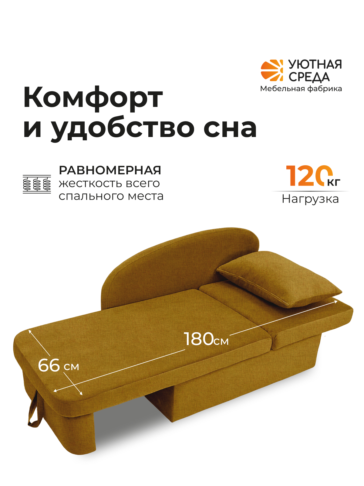 Диван Уютная среда рогожка желтая правый желтый - фото 3