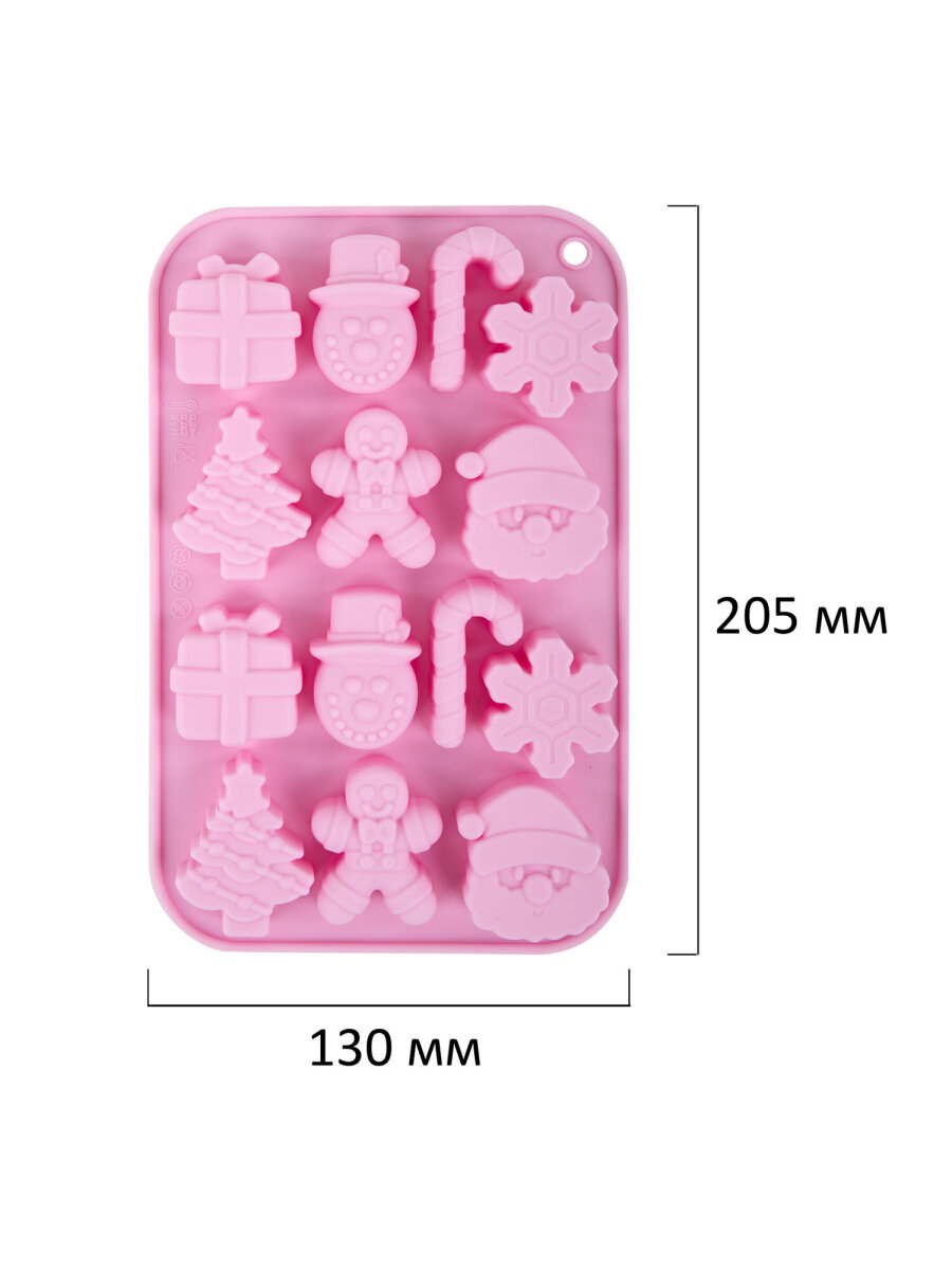 Форма для выпечки Золотая сказка формочки для льда и запекания новогодние силиконовые 14 ячеек - фото 8