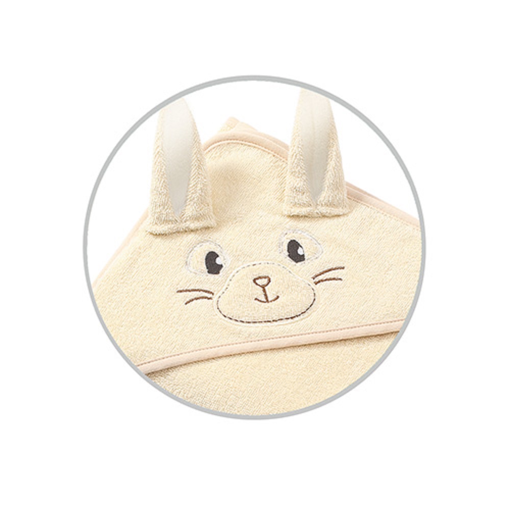Полотенце Babyono детское махровое с капюшоном Bunny Ears 100x100 см молочное - фото 8