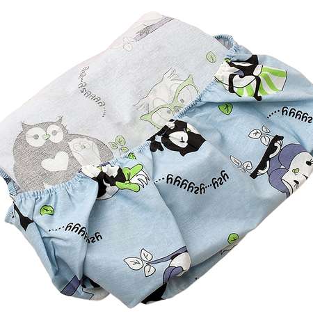 Простыня Amarobaby Совы на резинке AMARO-5102-S1