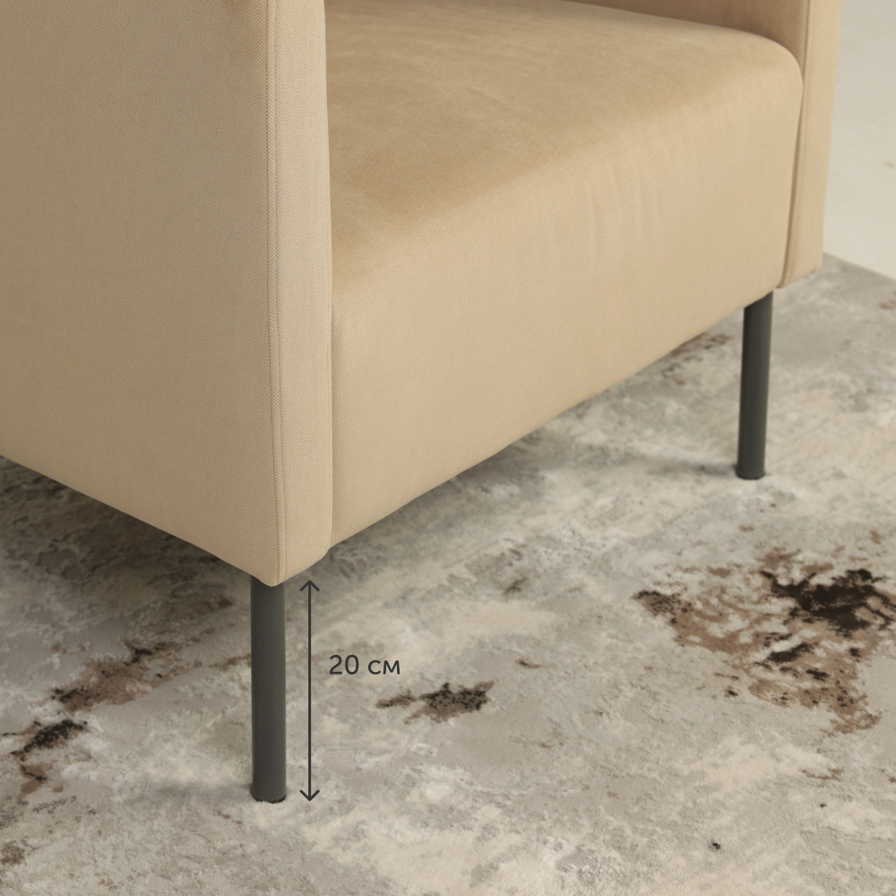 Мягкое кресло IKEA Экера 71х74х71 см бежевый велюр - фото 8