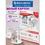 Белый картон Brauberg 10 лист.