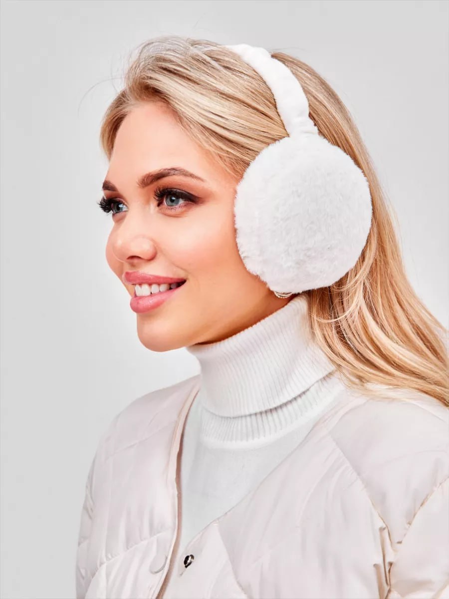 Наушники меховые LUXMAN Наушники/4338/white/dm/1 - фото 1