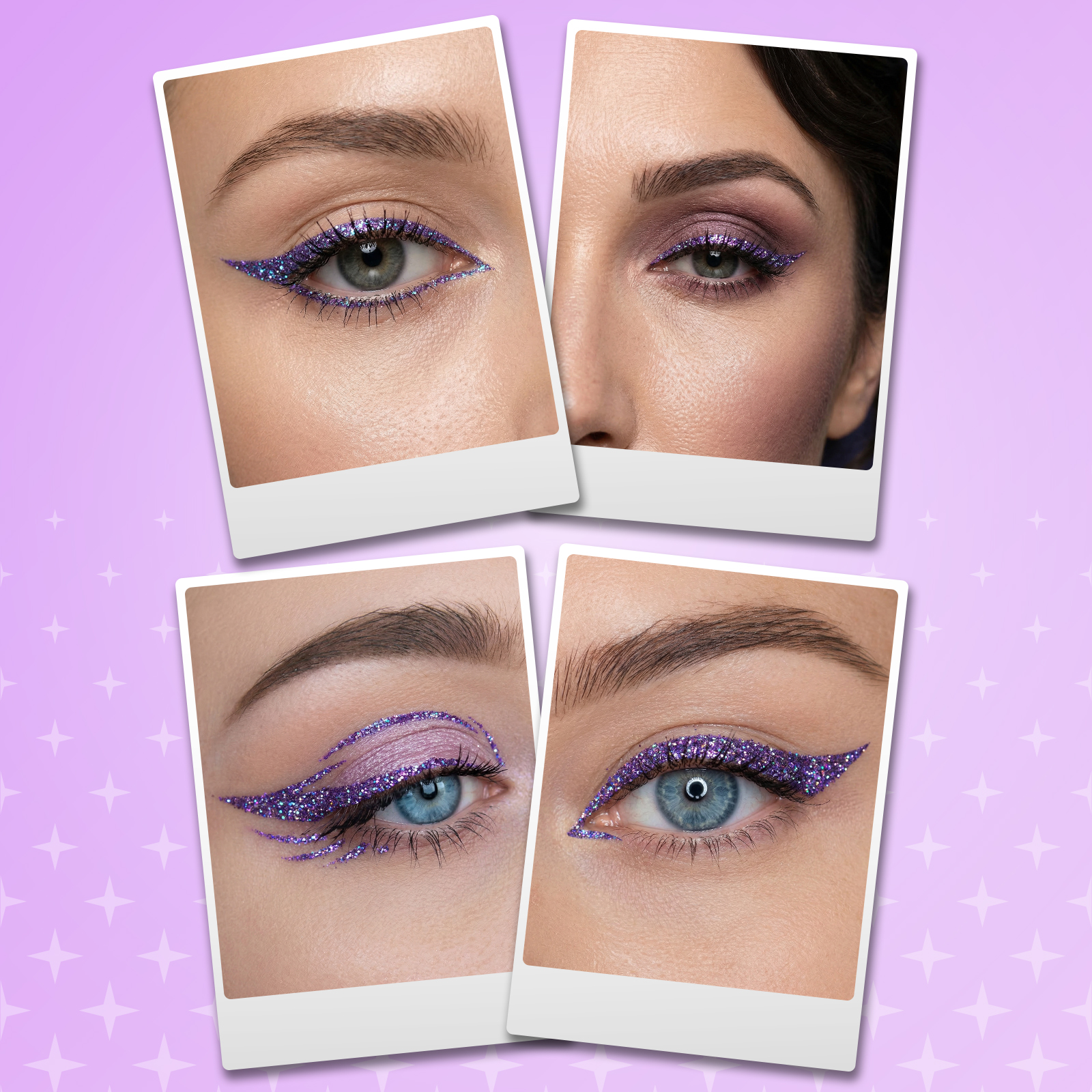 Блестящая подводка для макияжа глаз ХОББИЛАБ сиреневый туман с кисточкой - фото 6