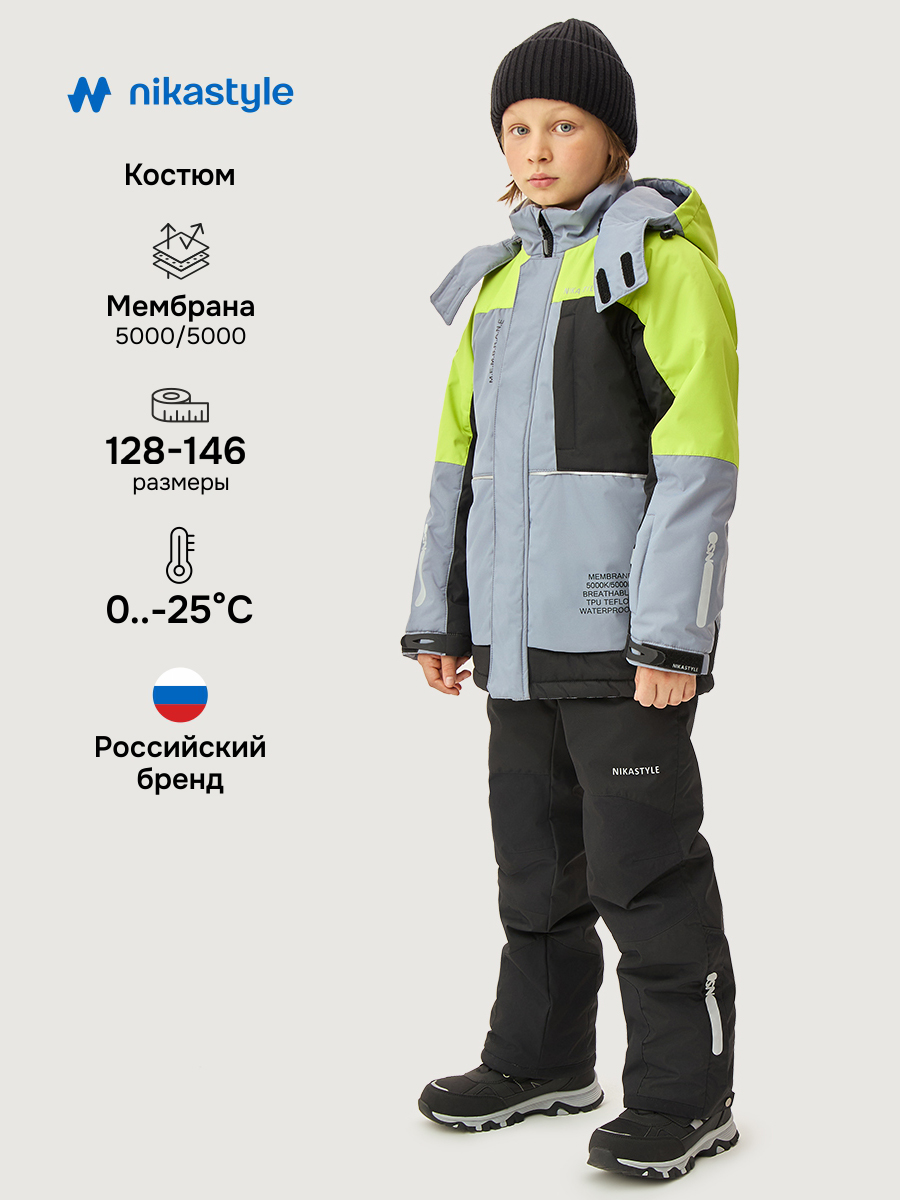 Костюм NIKASTYLE 7з5525 салат/черный - фото 2