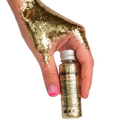 Блестки Glitter Things для макияжа маникюра рисования и декора Медовые соты 30 мл