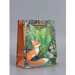 Пакет подарочный Арт и Дизайн Лесные жители зелёный 18×22.3×10 см