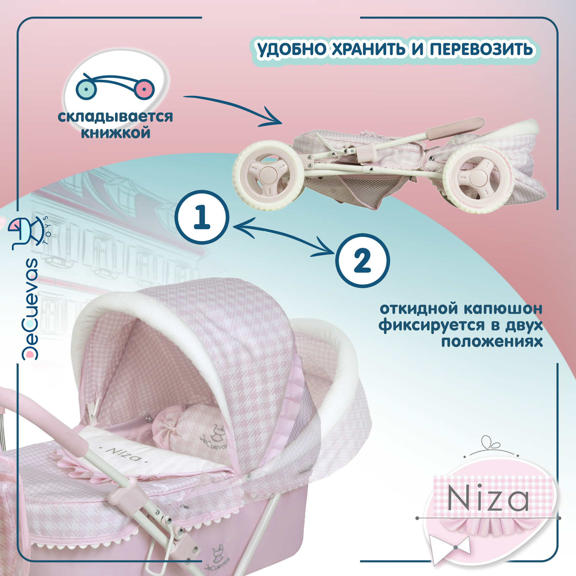Коляска-люлька для кукол DeCuevas Toys 85046 - фото 4