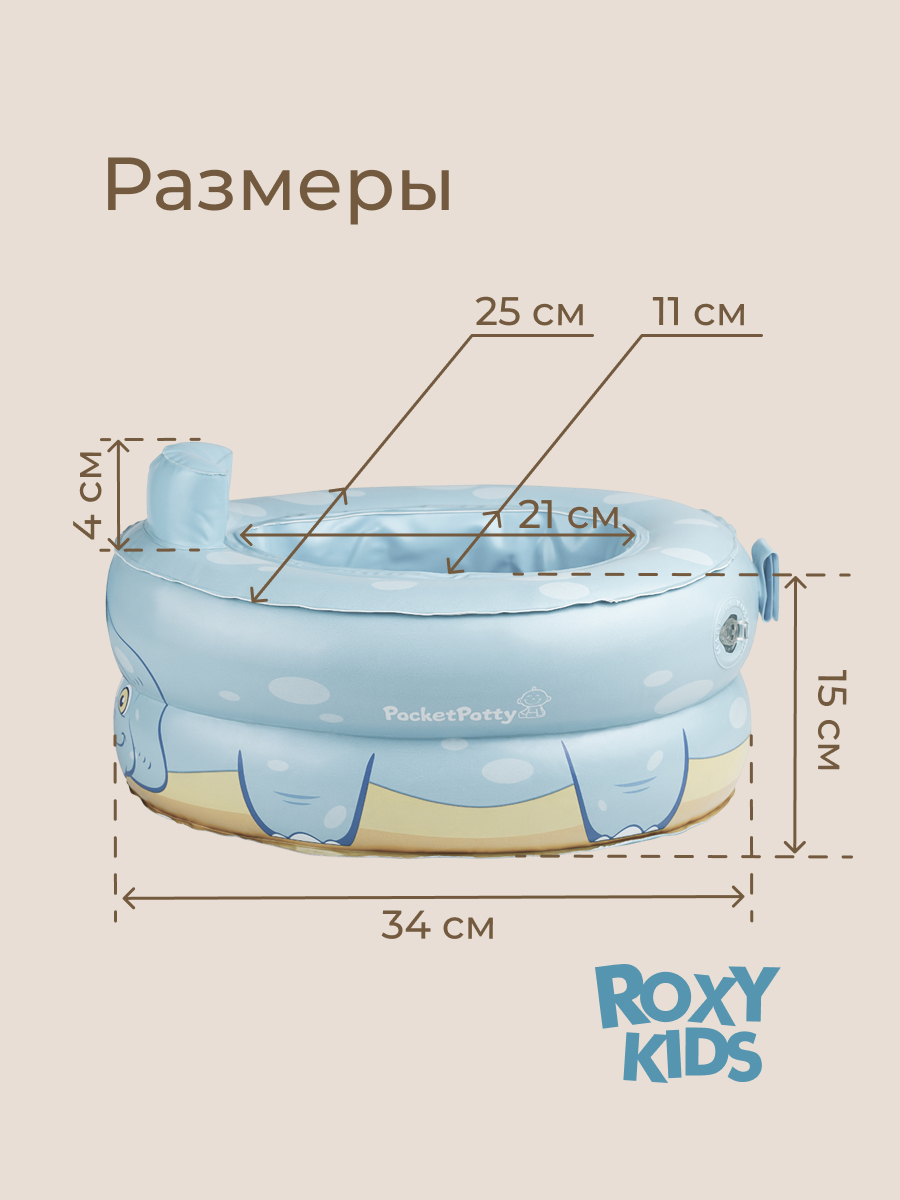 Горшок ROXY-KIDS дорожный надувной Дорожный голубой - фото 10