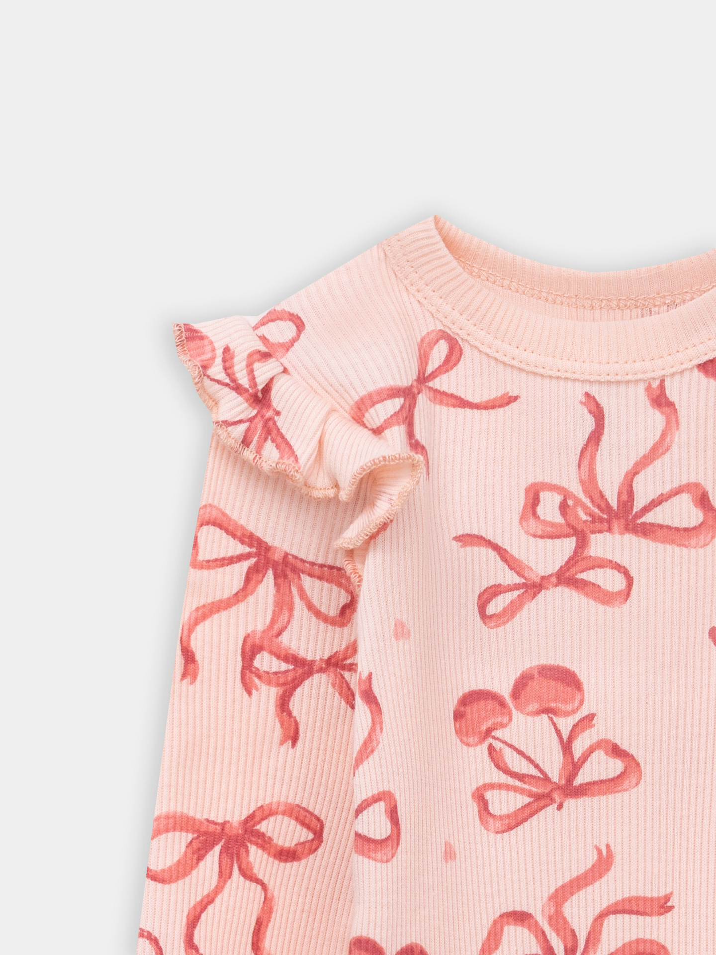 Боди 2 шт Mark Formelle (Марк Формэль) 13017-2/сердечки на белоснежном +бантики на персике - фото 6