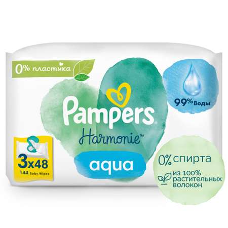 Влажные салфетки Pampers Aqua антибактериальные 144 шт.