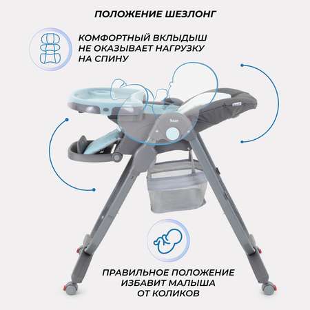Стульчик для кормления Rant Cafe, grey+blue голубой